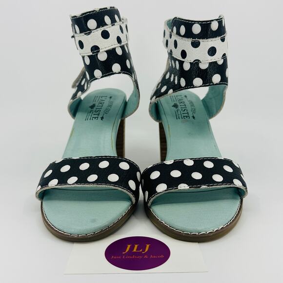 Spring Step L'Artiste Women's Dotstak Polka Dot Ankle Strap Sandals Size 39/ 8.5 - Picture 2 of 16
